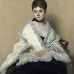 Domenico Morelli, Porträt von Olena Tolstoi, 1875, Eigentum Odesa Museum für Westliche und Östliche Kunst; Foto: Gemäldegalerie, Staatliche Museen zu Berlin, Christoph Schmidt