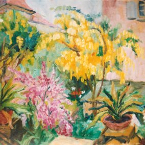 Marie Strieffler, Im Garten hinter dem Strieffler Haus, 1969 © Heinrich und Marie Strieffler Stiftung, Strieffler Haus der Künste