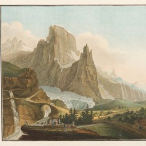 Le grand théàtre des Alpes et glaciers von Caspar Wolf, 1735 – 1783, gemeinfrei