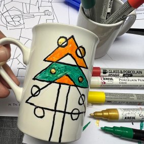 Tassen bemalen, Weihnachtsmotiv Tassen bemalen, Weihnachtsmotiv