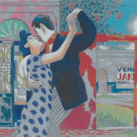 Zeichnung von tanzendem Paar