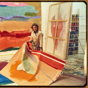 Frankenthaler in her studio on East 83rd Street, New York, 1974