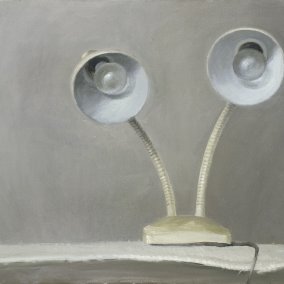Vija Celmins, Lamp #1, 1964, Oil on canvas, 62.2 x 88.9 cm, Vija Celmins, Courtesy Matthew Marks Gallery, © Vija Celmins, Courtesy Matthew Marks Gallery Photo: Aaron Wax gezeichnete Lampe