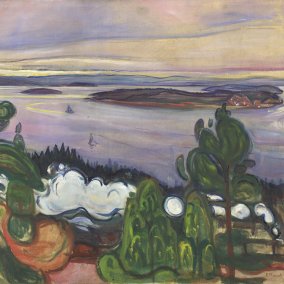 Edvard Munch, Zugrauch, 1900 Öl auf Leinwand, 84,5 x 109 cm, Munchmuseet, Oslo, Foto: Munchmuseet / Halvor Bjørngård Zugrauch in nordischer Landschaft