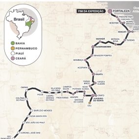 Karte Expedition in den Nordosten Brasiliens