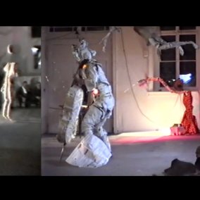 Mo Diener, Damenball, 1989, Performance mit Cello, Videostill © Mo Diener