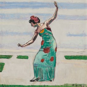 Ferdinand Hodler (1853–1918), «Tänzerin», 1913/14, Öl auf Leinwand, 39 x 40 cm, Aargauer Kunsthaus / Schenkung der Erben von Bertrand Weber Bild einer Frau von Ferdinand Hodler