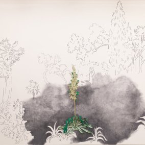 Installationsansicht Ishita Chakraborty<br>Manor Kunstpreis 2024<br>24.5.–24.8.2025, Aargauer Kunsthaus <br><br>Ishita Chakraborty, O bastante! [Detail], 2025<br>© Ishita Chakraborty<br><br>Foto: Luca Klett, Zürich
