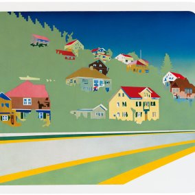 Max Matter (*1941), Hungerberg, 1968 <br>Spray auf Kelco, 100 x 120 cm<br> Aargauer Kunsthaus<br> Mit Genehmigung des Künstlers  <br>© Max Matter <br>Foto: Jörg Müller