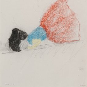Sammlung 25 I Leiko Ikemura (*1951), Ohne Titel (Liegende), 1996<br> Kohle und Pastell auf Papier, 46×29 cm<br>Aargauer Kunsthaus<br> Schenkung der Ikemura Foundation / Schenkung der Freunde der Aargauischen Kunstsammlung<br>© 2024, ProLitteris, Zürich