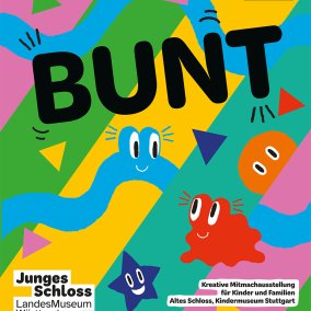 Ausstellungsmotiv der kreativen Mittmachausstellung BUNT