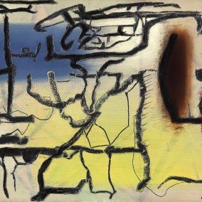 Hans Hartung's abstract painting T1942-12, 1942.