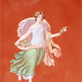 Wandmalerei im Speisesaal von Schloss Villa Ludwigshöhe in Edenkoben