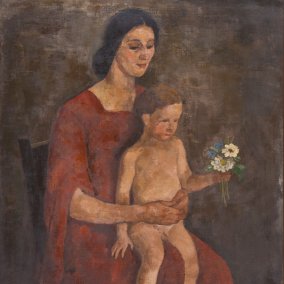 Karl Hofer: Thilde Hofer mit Sohn Carlino 1907