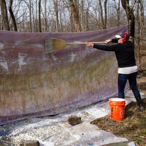 Vue d'ensemble d'une partie de l'oeuvre "iExist" de Mariejon de Jong-Buijs