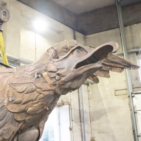 Aigle à l'atelier de Marlenheim lors de ses rénovations