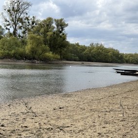 Sichtbar hat sich der Wassersaum zurückgezogen, was bleibt ist vertrocknete Erde