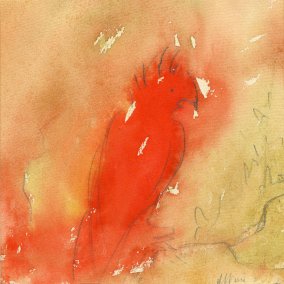 Aquarell 'Papagei' von Ablan Spitz, 1950er Jahre. Sammlung DLM BKS 169 Aquarell 'Papagei' von Ablan Spitz, 1950er Jahre. Sammlung DLM BKS 169