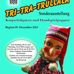 Plakat zur Sonderausstellung "Tri-Tra-Trullala – Kasperlefiguren und Handspielpuppen "