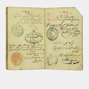 Wanderbuch  des Zimmermanns-Gesellen Friedrich Hinrich aus Sulz, 1833 / FMR D.098