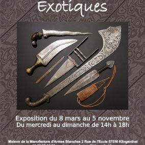 affiche exposition - armes blanches exotiques