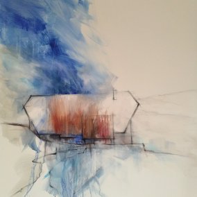 Lütkenhaus, Schwarzwaldhaus, Aquarell auf LW
