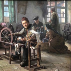 Les dévideurs à l'asile de vieillards de Saint-Dié par Paul Descelles
