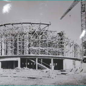 Saint-Dié, salle des fêtes, photographie de chantier