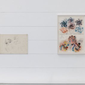 Ausstellungsansicht, Stefan Bertalan: I have lived with a sunflower for 130 days, Badischer Kunstverein, Karlsruhe 2025. Foto: Felix Grünschloß