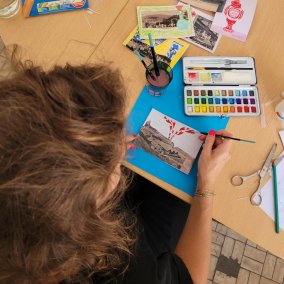 Atelier carte postale & Goûter coloré