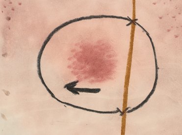 Paul Klee, labiler Wegweiser, 1937, 45 (Detail), Aquarell auf Papier auf Karton, 43,8 × 20,9/19,8 cm, Privatbesitz Schweiz, Depositum im Zentrum Paul Klee, Bern