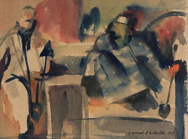 Hamed Abdalla, Taamira, 1937, Aquarell auf Papier, 18 x 25 cm, Artist estate © Foto: Emmanuel Littot © Artist estate