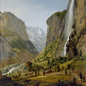 Panorama Schweiz. Von Caspar Wolf bis Ferdinand Hodler Franz Niklaus König (1765 − 1832), Der Staubbach im Lauterbrunnental, 1804, Öl auf Leinwand, 136,2 x 108 cm Kunstmuseum Bern, Bernische Kunstgesellschaft, Bern. Schenkung der Erben von Frau Sulzberger-König, Frauenfeld