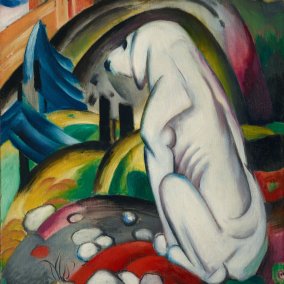 Franz Marc, Le chien blanc, 1912, huile sur toile, 111 × 83 cm, collection privée