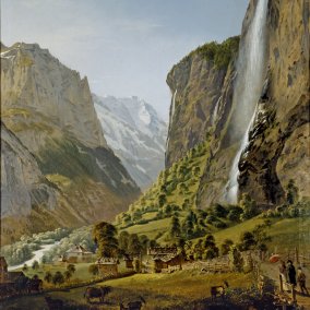 Franz Niklaus König (1765 − 1832), Der Staubbach im Lauterbrunnental, 1804, Öl auf Leinwand, 136,2 x 108 cm Kunstmuseum Bern, Bernische Kunstgesellschaft, Bern. Schenkung der Erben von Frau Sulzberger-König, Frauenfeld Franz Niklaus König (1765 − 1832), Der Staubbach im Lauterbrunnental, 1804, Öl auf Leinwand, 136,2 x 108 cm Kunstmuseum Bern, Bernische Kunstgesellschaft, Bern. Schenkung der Erben von Frau Sulzberger-König, Frauenfeld