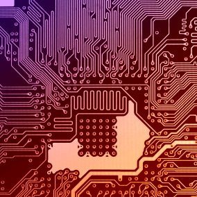 Die Landschaft um einen elektronischen Chip