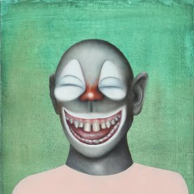 Francisco Sierra, Clown II (aus: Facebook), 2008, Öl auf Karton, 21x15.5 cm, Kunstmuseum Bern, Sammlung StiftungGegenwART