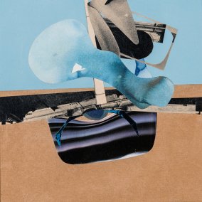 Hans Gerber (1910-1978) Collage 71 / 933, 1971 Farbige Collage auf Papier 26 x 19 cm (PP-Fenstermass), 50.3 x 38.8 x 2.5 cm (Objektmass inkl. Rahmen) Kunstmuseum Thun, Nachlass Hans Gerber Foto: Christian Helmle