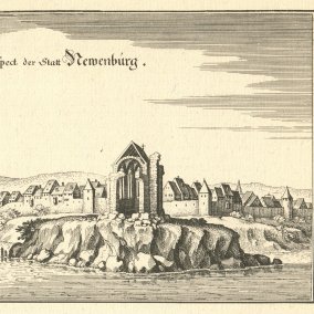 Ansicht von Neuenburg. Matthäus Merian d. Ä., Topographia Alsatiae (1644).