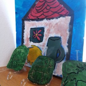 Kunstwerke der 3. Klassen der Rheinschule Schule macht Museum