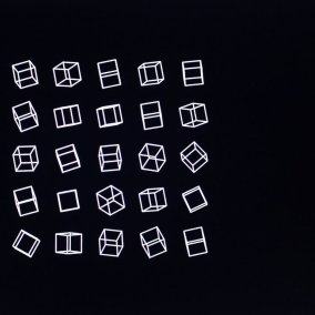 Manfred Mohr, Videostandbild aus Cubic Limit (1973-1974). Video, 4 Min., stumm. Foto: V. Dröber, © the artist.