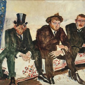Albert Weisgerber, Drei Männer auf dem Sofa, 1906, © Museum Pfalzgalerie Kaiserslautern (MPK)