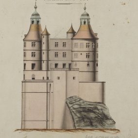 Projet d'assainissement du château - bâtiment A (détail), 1835-1862 Tinte und Lavis auf Papier © Archives départementales du Doubs - ADD_12J64