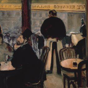Gemälde Albert Weisgerber, Pariser Café, 1906, Albert-Weisgerber-Stiftung, St. Ingbert, Foto Tom Gundelwein