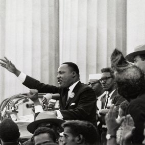 Martin Luther King giving a speech