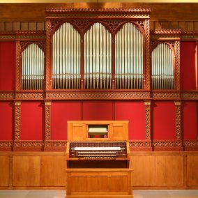 The large Britannic organ in the Sound Art Hall. Photo: Museum of Musical Automata, Seewen SO