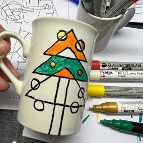 Tassen bemalen, Weihnachtsmotiv