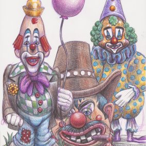 Zeichnung von Clowns