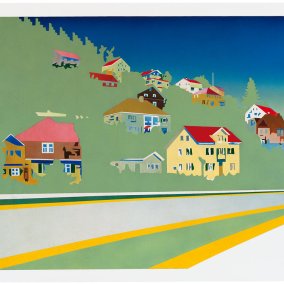 Max Matter (*1941), Hungerberg, 1968 <br>Spray auf Kelco, 100 x 120 cm<br> Aargauer Kunsthaus / Ankauf 1968<br> Mit Genehmigung des Künstlers  <br>© Max Matter <br>Foto: Jörg Müller