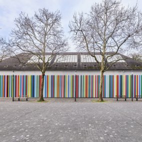 Coumba Samba, Wild Wild Wall, 2025, installation view, in: Coumba Samba, Wild Wild Wall, Kunsthalle Basel Back Wall Project, 2025, photo: Philipp Hänger / Kunsthalle Basel